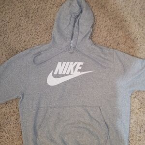 Nike Light Grey Mens Logo Hoodie - Size L
